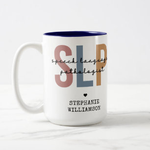 Caneca De Café Em Dois Tons Patologista de Fala do SLP Personalizado