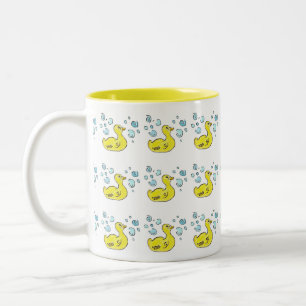 Caneca De Café Em Dois Tons Patos em Bolhas