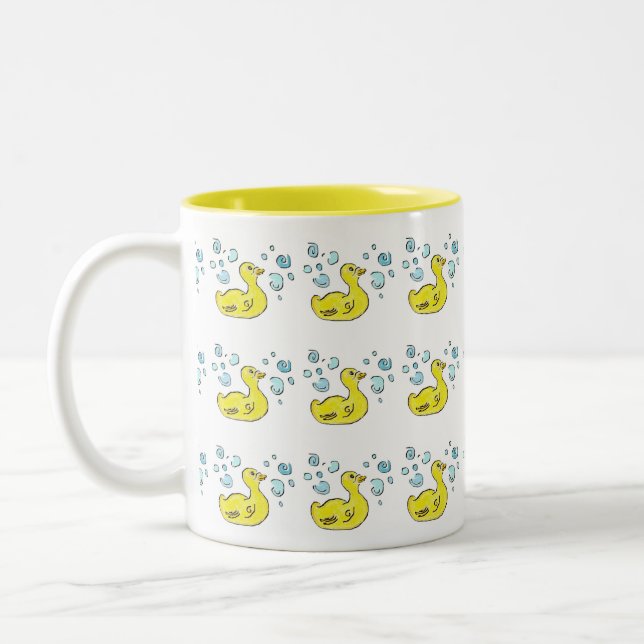 Caneca De Café Em Dois Tons Patos em Bolhas (Esquerda)