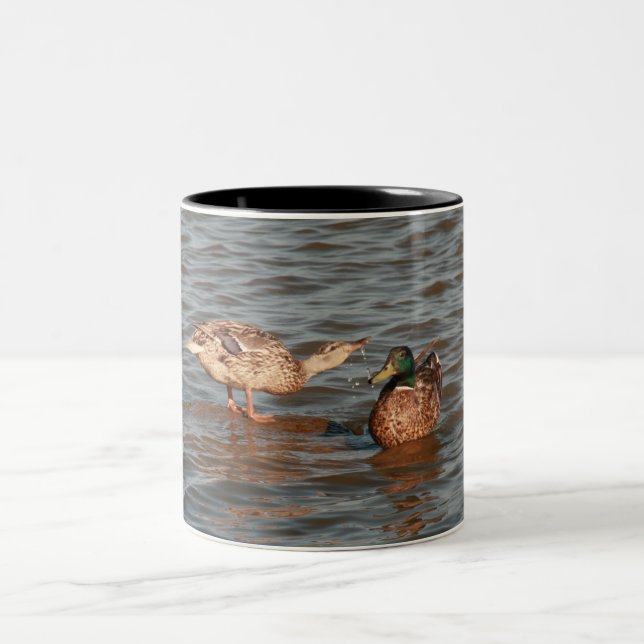 Caneca De Café Em Dois Tons Patos Reproduzíveis (Centro)