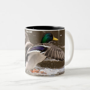 Caneca De Café Em Dois Tons Patos Silvestres em Voo