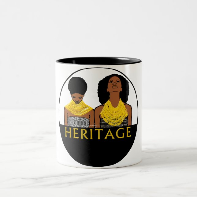 Caneca De Café Em Dois Tons Patrimônio AFRICAN (Centro)