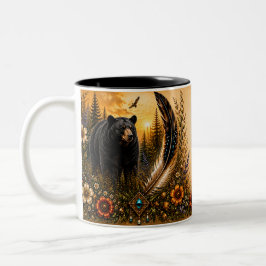 Caneca De Café Em Dois Tons Patrimônio Indígena Urso Negro