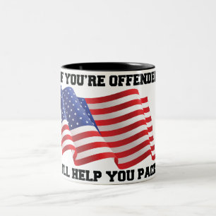 Caneca De Café Em Dois Tons patriota americano