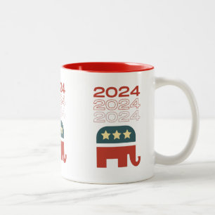 Caneca De Café Em Dois Tons Patriota americano conservador republicano de 2024
