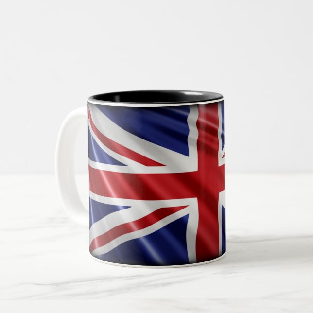Caneca De Café Em Dois Tons Patriótico, bandeira da União, bandeira britânica (Frente Esquerda)