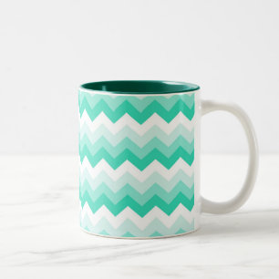 Caneca De Café Em Dois Tons Patrulha Zigzag (Turquoise, groen)
