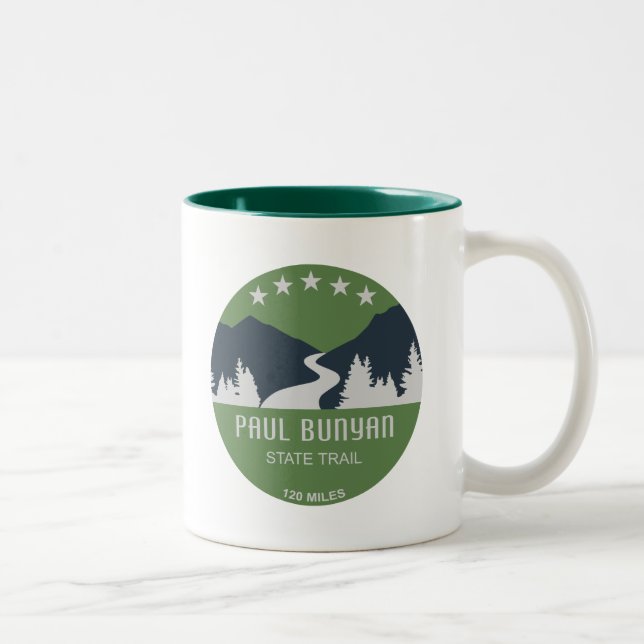 Caneca De Café Em Dois Tons Paul Bunyan State Trail (Direita)