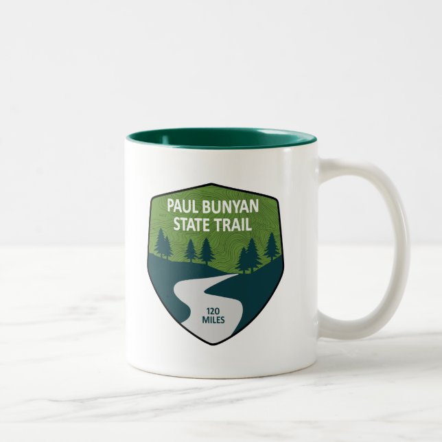 Caneca De Café Em Dois Tons Paul Bunyan State Trail (Direita)