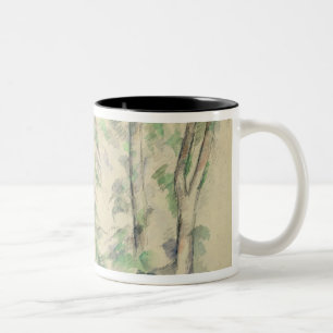 Caneca De Café Em Dois Tons Paul Cezanne as grandes árvores em Jas de