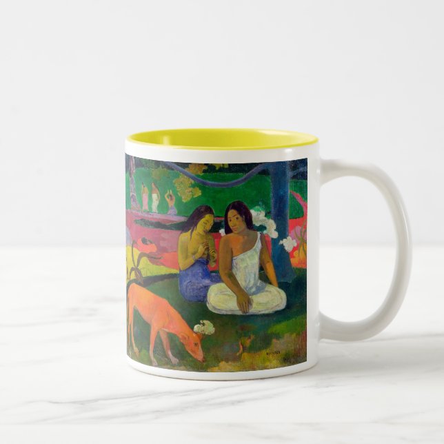 Caneca De Café Em Dois Tons Paul Gauguin | Arearea (o cão vermelho), 1892 (Direita)