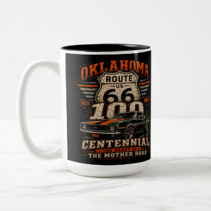 Caneca De Café Em Dois Tons Paus de café da Mother Road Garage