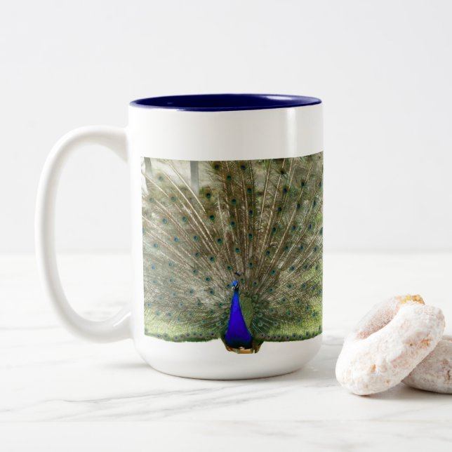 Caneca De Café Em Dois Tons Pavão (Com Donut)
