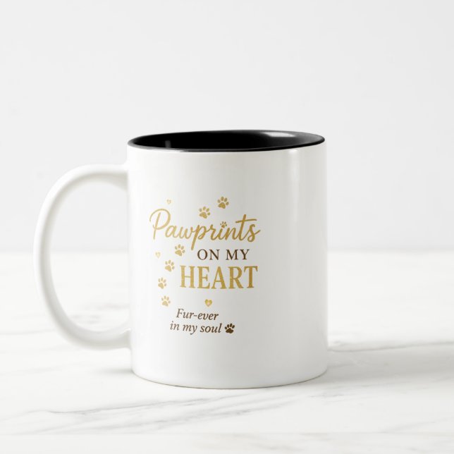 Caneca De Café Em Dois Tons Pawprint Pet Mug (Esquerda)