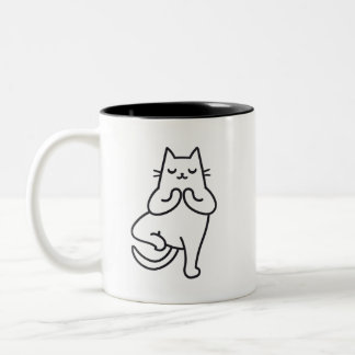 Caneca De Café Em Dois Tons Paws and Poses: design de amante de gatos do Felin