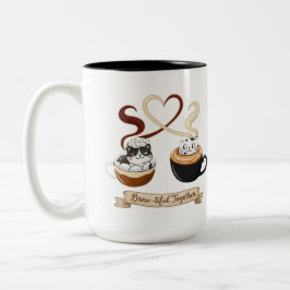 Caneca De Café Em Dois Tons Paws, coffee, love. The purr-fect blend. 💖