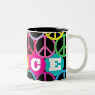 Caneca De Café Em Dois Tons paz