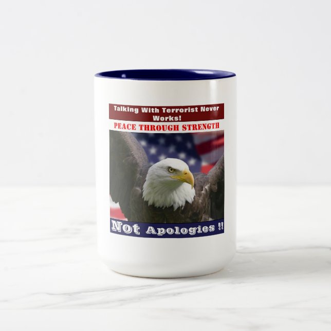 Caneca De Café Em Dois Tons Paz através da Força (Centro)