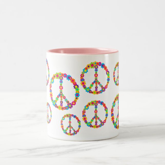 Caneca De Café Em Dois Tons Paz de energia mais rápida (Centro)