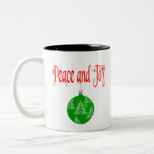 Caneca De Café Em Dois Tons Paz de Natal e Alegria