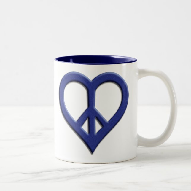 Caneca De Café Em Dois Tons Paz e Amor Mug (Direita)