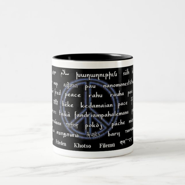 Caneca De Café Em Dois Tons Paz multilingue (Centro)