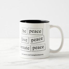 Caneca De Café Em Dois Tons paz - viva paz - crie paz