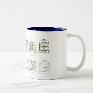 Caneca De Café Em Dois Tons PC Blueprint Mug - Fundo Branco