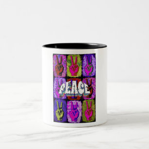 Caneca De Café Em Dois Tons Peace Caffee Mug