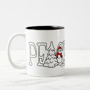 Caneca De Café Em Dois Tons Peace Caffee Mug