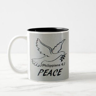 Caneca De Café Em Dois Tons Peace Dove Mug with Scripture