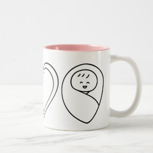 Caneca De Café Em Dois Tons Peace Love Babies