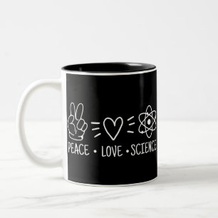 Caneca De Café Em Dois Tons Peace Love Science