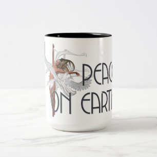 Caneca De Café Em Dois Tons Peace on Earth Angel 1 - Holiday Coffee/Tea Mug