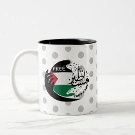 Caneca De Café Em Dois Tons PEACE , Palestina Livre