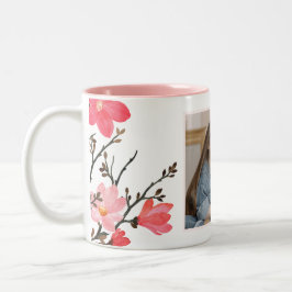 Caneca De Café Em Dois Tons Peach Blossom Watercolor Dia de as mães Mug