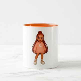 Caneca De Café Em Dois Tons Peach Moon Hoodie Fashion Doll Mug