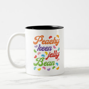 Caneca De Café Em Dois Tons Peachy Keen Jelly Bean Páscoa Candy Retro