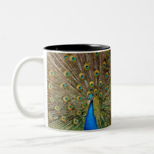 Caneca De Café Em Dois Tons Peacock Pattern Peacock Trabalho de arte Painting 