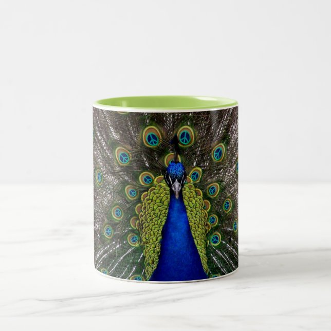 Caneca De Café Em Dois Tons Peacock Peacecock 11oz (Centro)