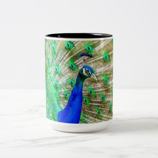 Caneca De Café Em Dois Tons Peacock Plumage (Centro)