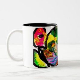 Caneca De Café Em Dois Tons Peacock primavera art
