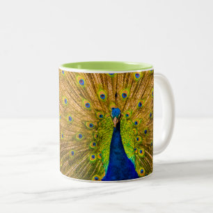 Caneca De Café Em Dois Tons Peacock, Silver Falls, Kauai, Havaí