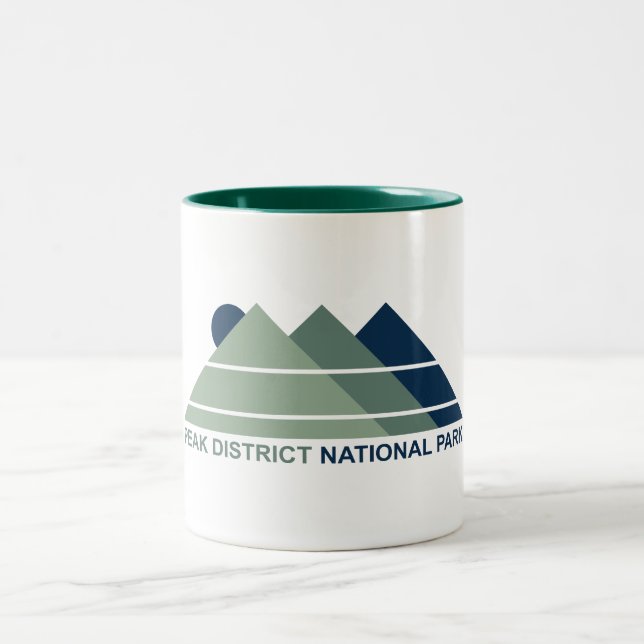 Caneca De Café Em Dois Tons Peak District National Park Mountain Sun (Centro)