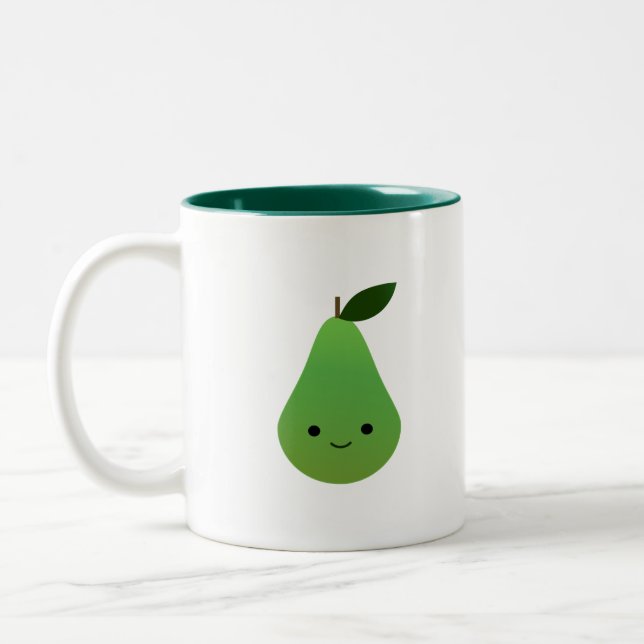 Caneca De Café Em Dois Tons Pear Cute Kawaii (Esquerda)