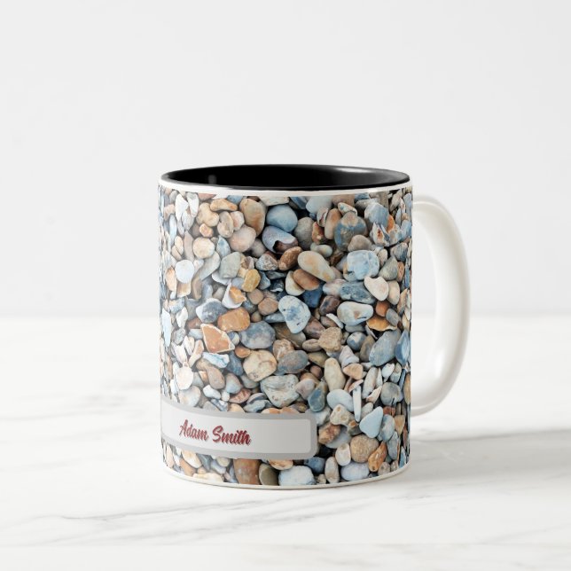 Caneca De Café Em Dois Tons Pebble Stone design (Frente Esquerda)