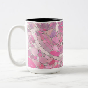 Caneca De Café Em Dois Tons Pebbles Mosaico Art - Rosa Blush Pink