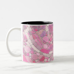 Caneca De Café Em Dois Tons Pebbles Mosaico Art - Rosa Blush Pink
