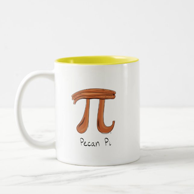 Caneca De Café Em Dois Tons Pecan Pi Cute Math Pi Day Coffee Mug (Esquerda)