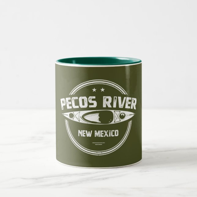 Caneca De Café Em Dois Tons Pecos Rio Novo México Kayaking (Centro)